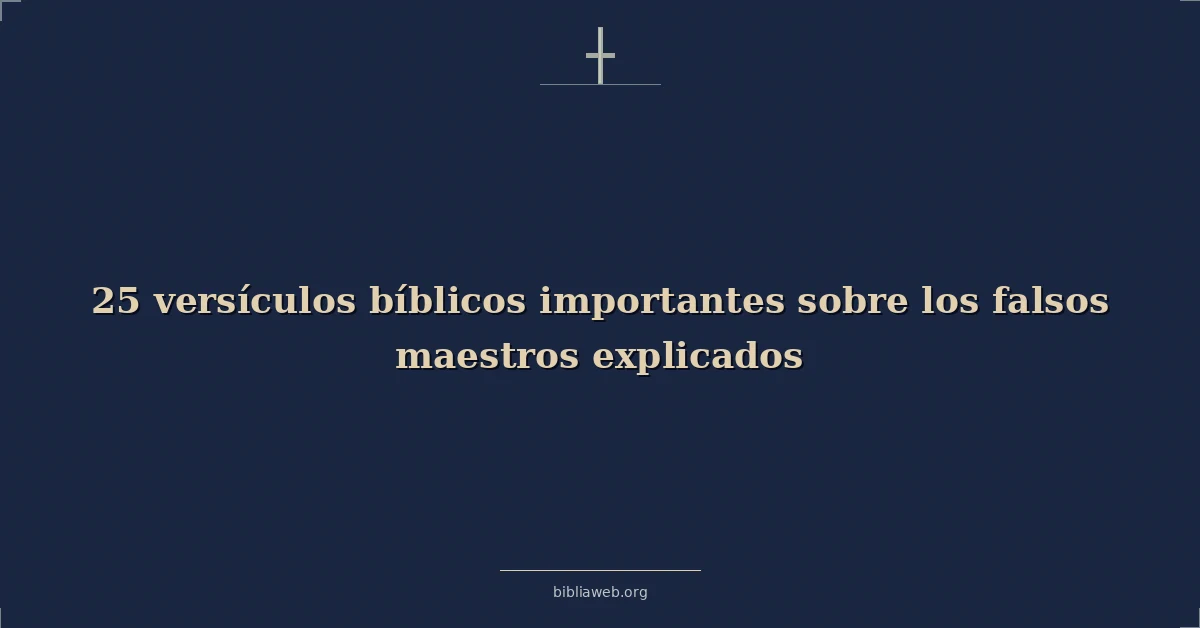 Versículos bíblicos importantes sobre falsos maestros explicado