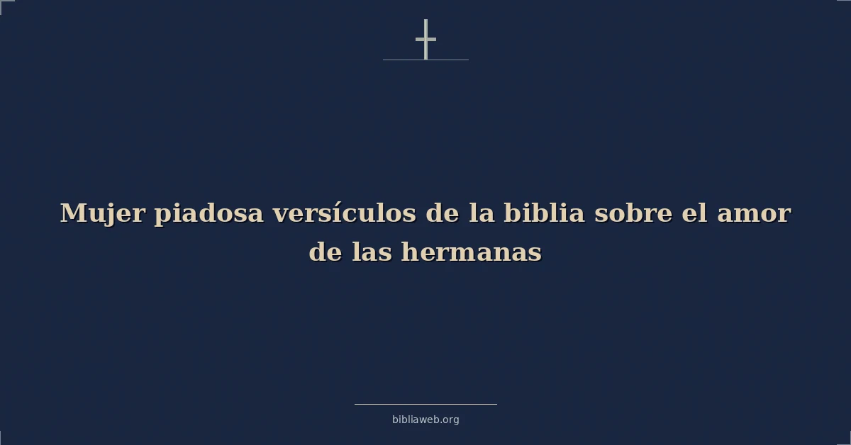 Versículos Bíblicos sobre mujer piadosa versículos de la biblia sobre el amor de las hermanas