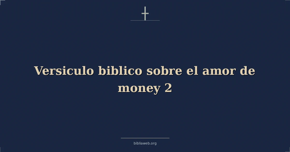 Versículos Bíblicos sobre el amor de dinero 2