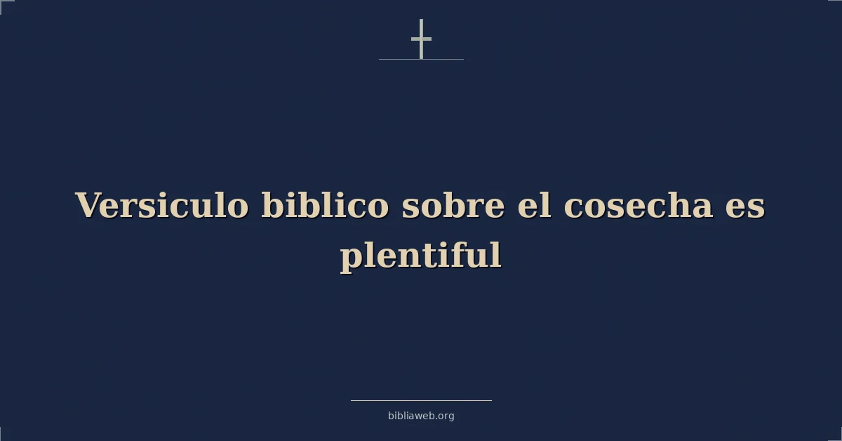 Versículos Bíblicos sobre el cosecha es abundante
