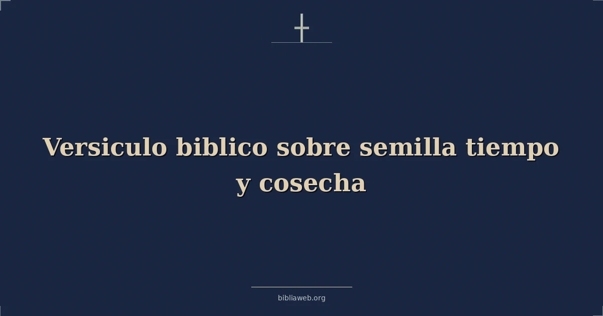 Versículos Bíblicos sobre semilla tiempo y cosecha
