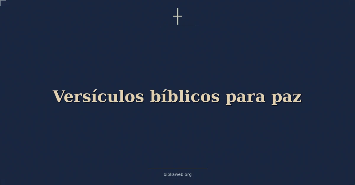 Versículos bíblicos para paz