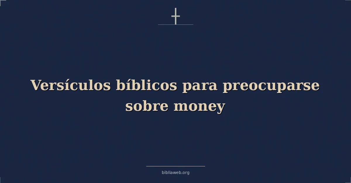 Versículos bíblicos para preocuparse sobre dinero