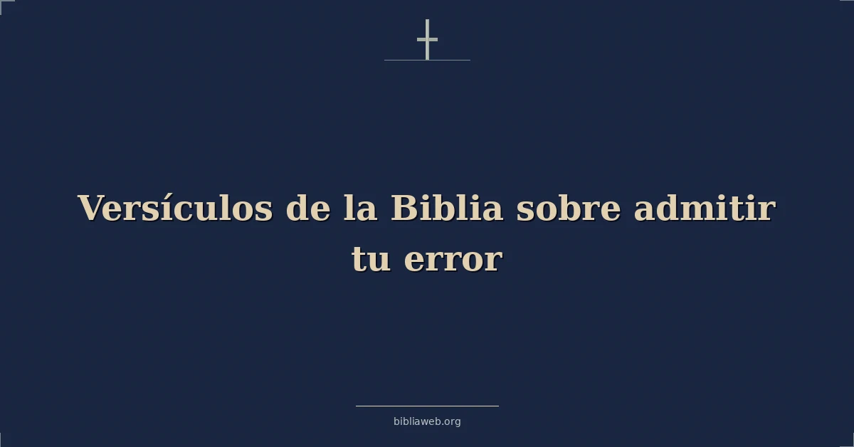 Versículos de la Biblia sobre admitir tu error