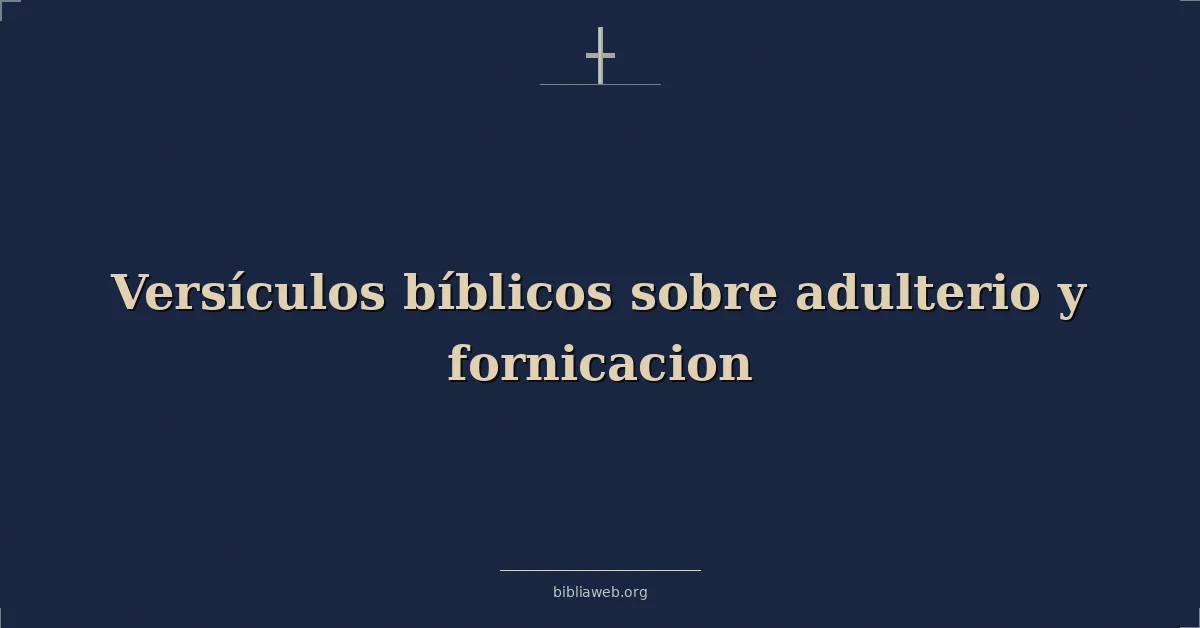 Versículos Bíblicos sobre adulterio y fornicacion