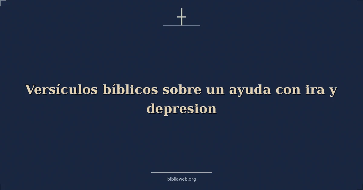 Versículos Bíblicos sobre ayuda con la ira y la depresión