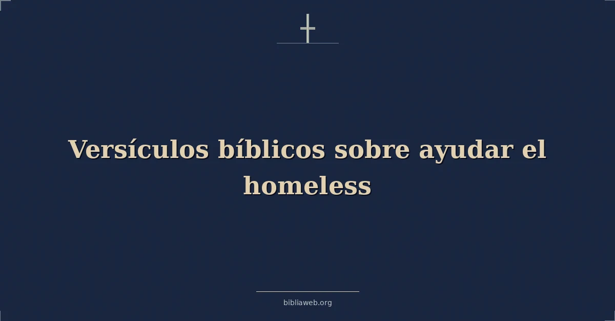 Versículos Bíblicos sobre ayudar el sin hogar
