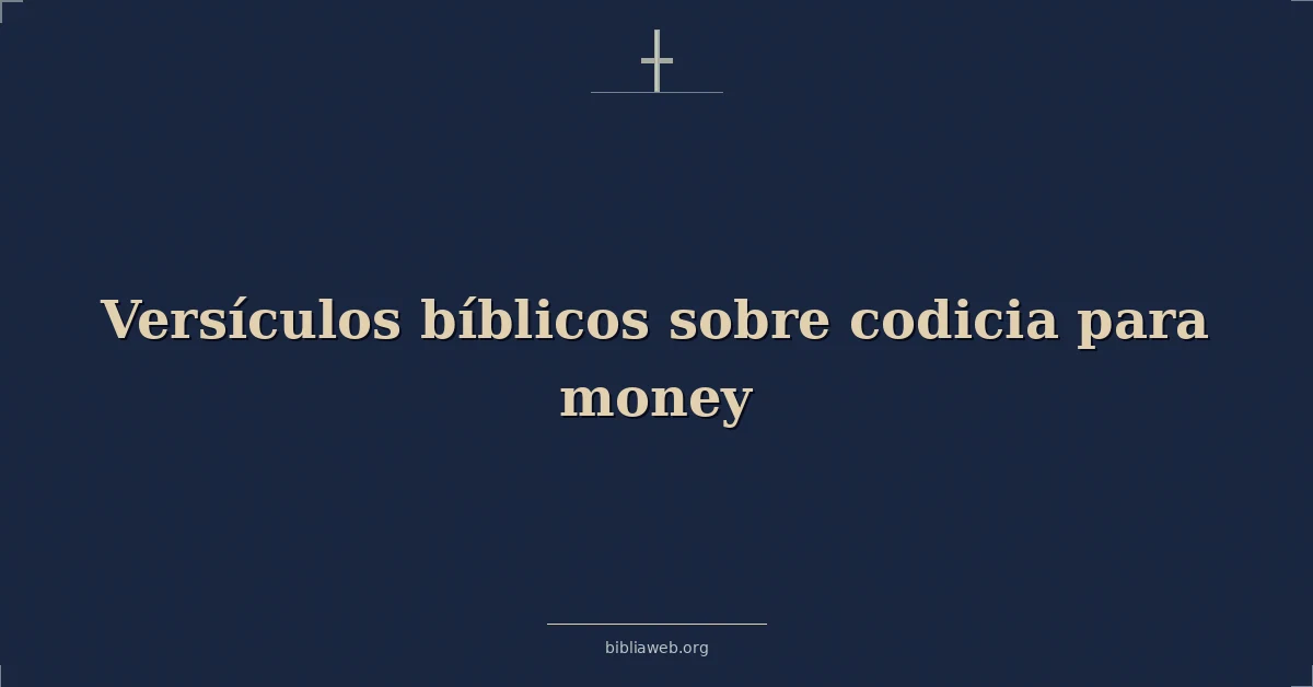 Versículos Bíblicos sobre codicia para dinero