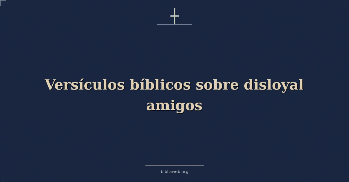 Versículos Bíblicos sobre los amigos desleales