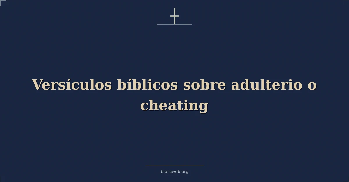 Versículos Bíblicos sobre el adulterio o el engaño