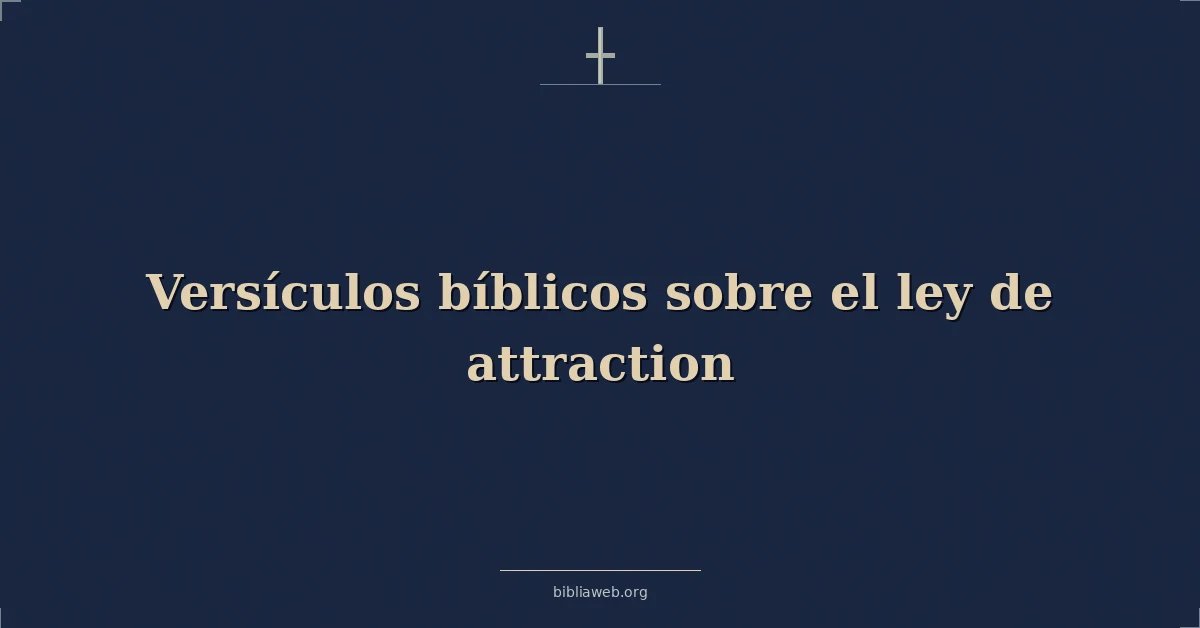 Versículos Bíblicos sobre el ley de atracción