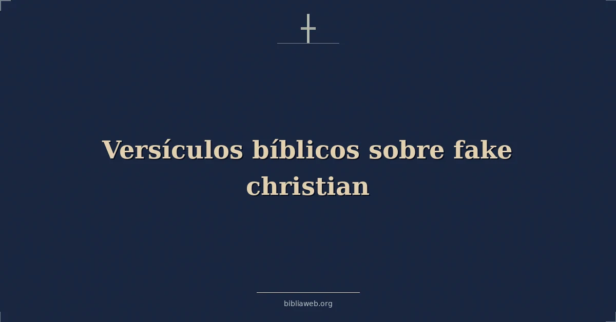 Versículos Bíblicos sobre falso cristiano