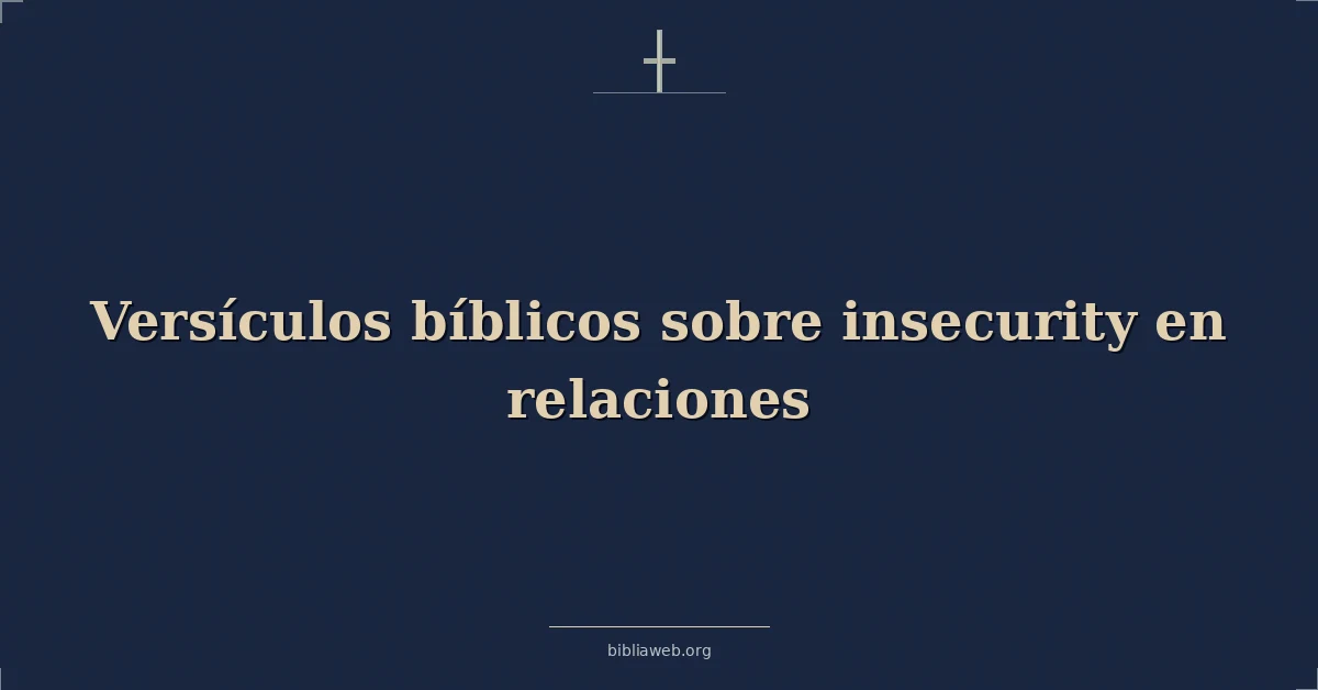 Versículos Bíblicos sobre inseguridad en relaciones