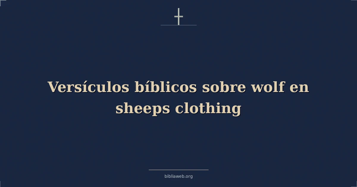 Versículos Bíblicos sobre los lobos disfrazados de ovejas