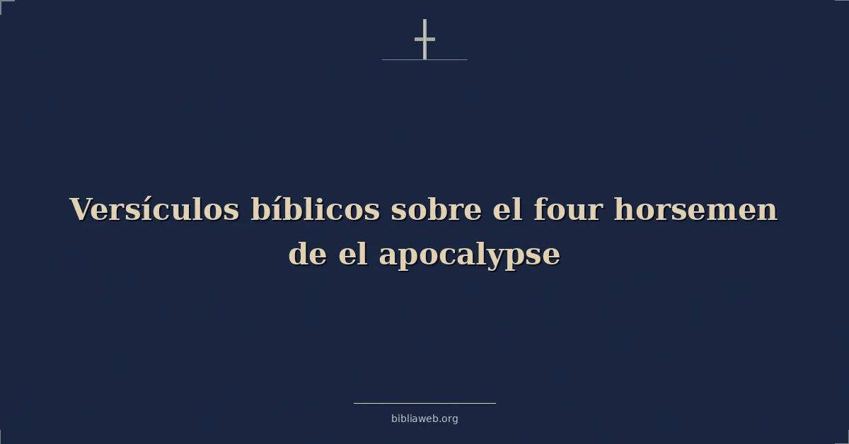 Versículos Bíblicos sobre los cuatro jinetes del Apocalipsis