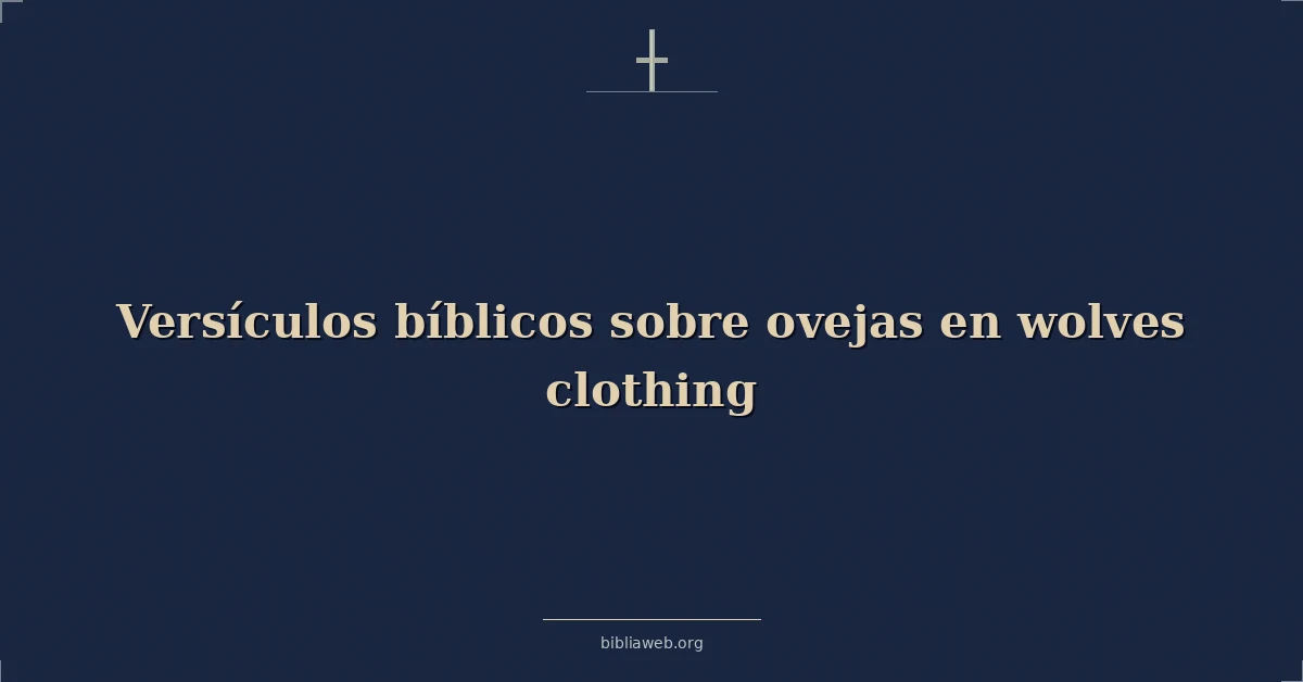 Versículos Bíblicos sobre las ovejas vestidas de lobo