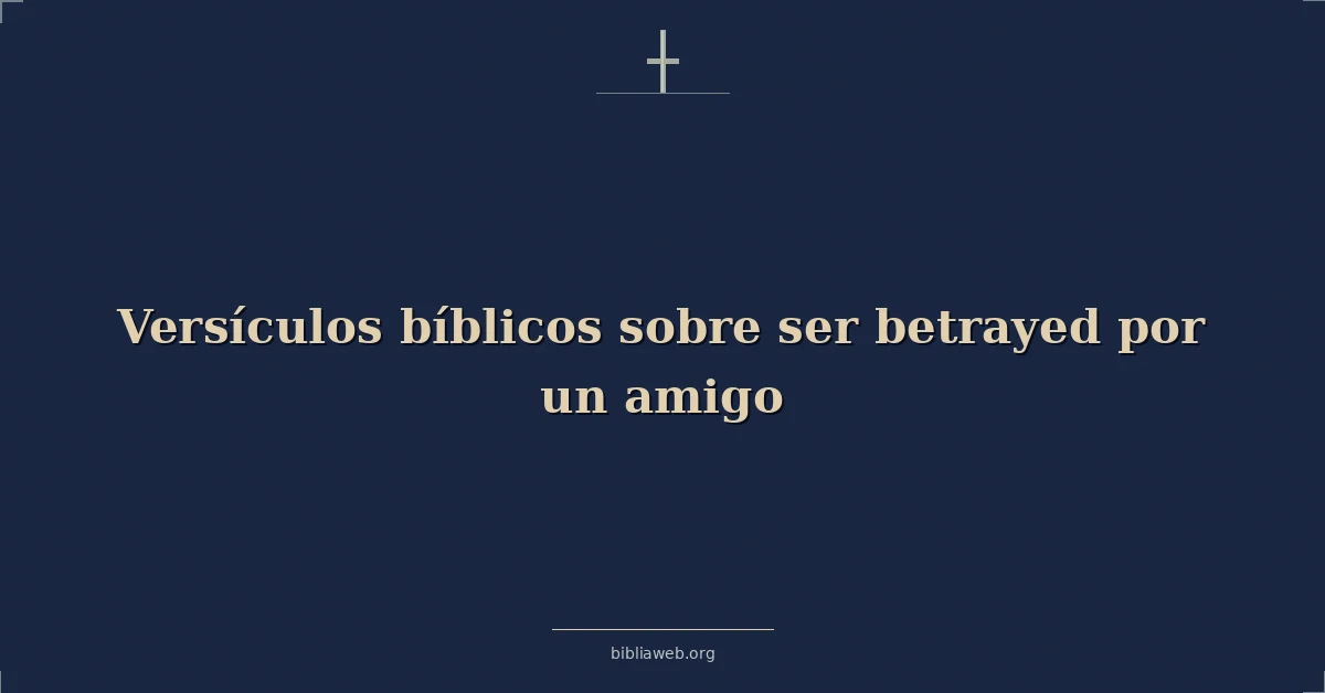 Versículos Bíblicos sobre ser traicionado por un amigo