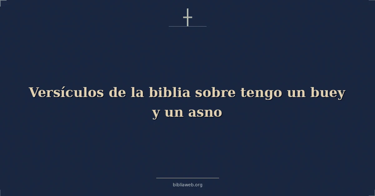 Versículos de la biblia sobre tengo un buey y un asno