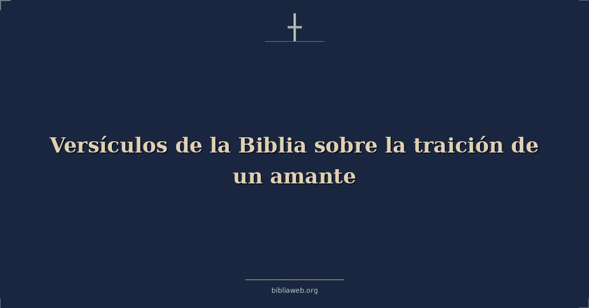 Versículos de la Biblia sobre la traición de un amante